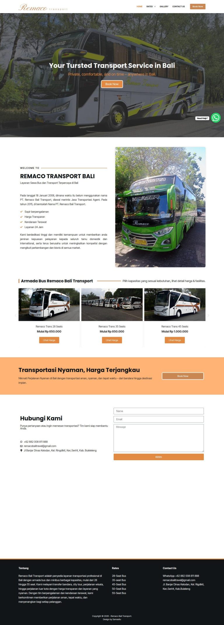 Website Perusahaan remaco bali transport